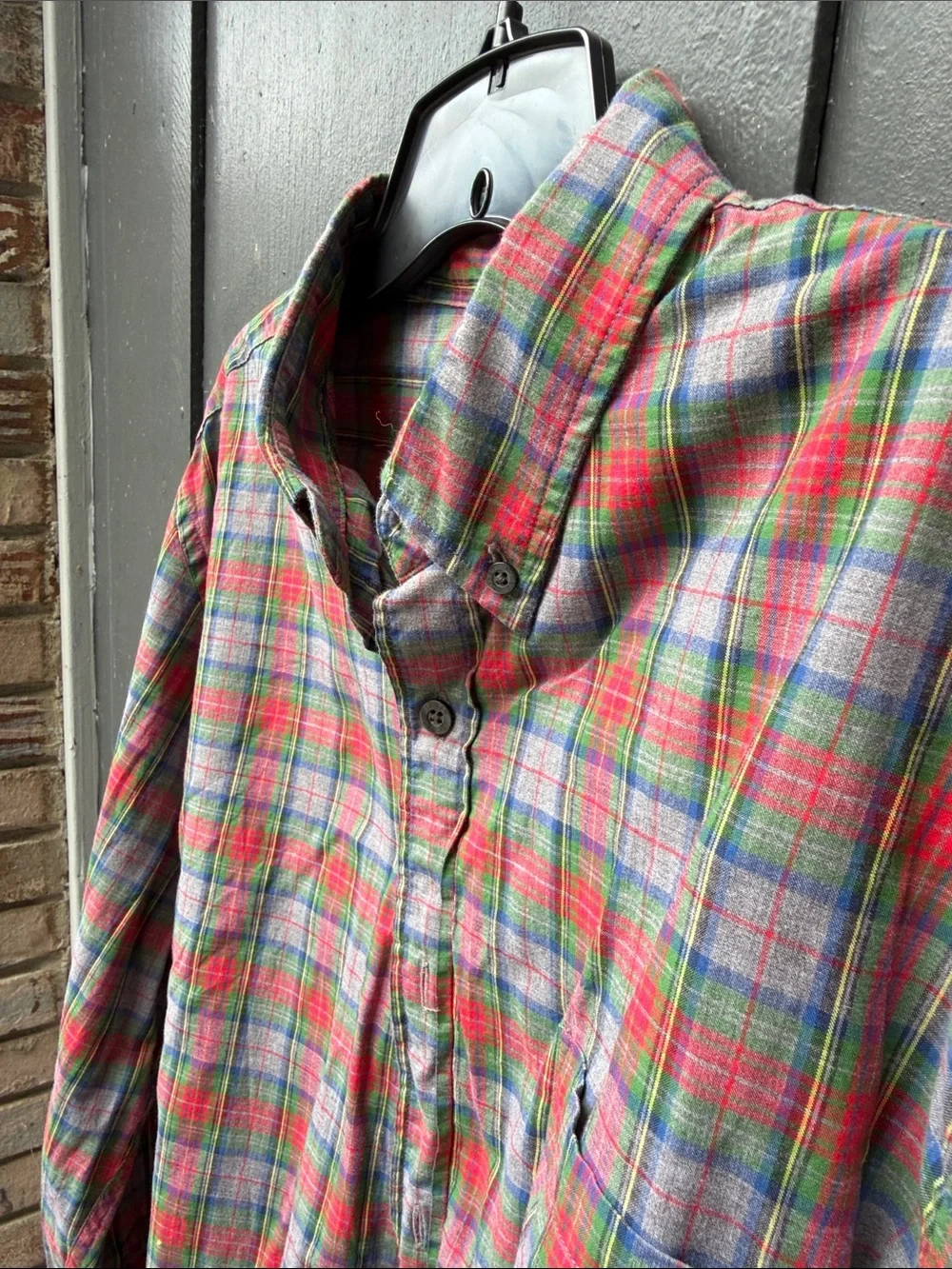 J. Crew Red-Green- Gray- Blue Plaid Button-Down Shirt